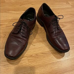 S-O-L-D. 
Johnston & Murphy Dark Brown Sheepskin lace up Oxfords
